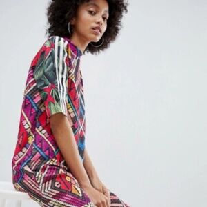 Adidas Originals x Farm Multi Print High Neck Dress, size S
